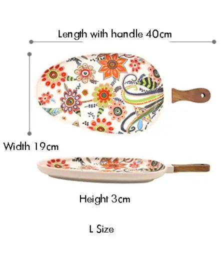 Ceramic Salad Plates with Handle