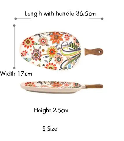 Ceramic Salad Plates with Handle