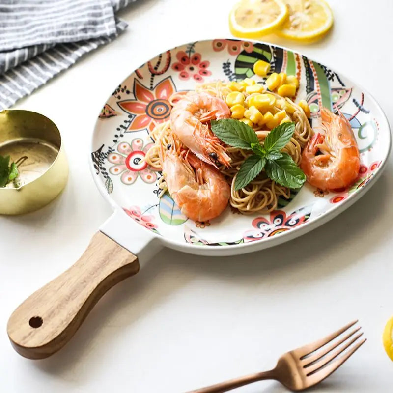 Ceramic Salad Plates with Handle